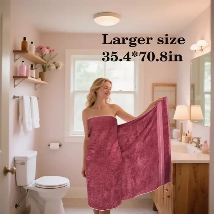 Serviette de bain extra large 90x180cm - Fibre de bambou de qualité supérieure, ultra absorbante et 
