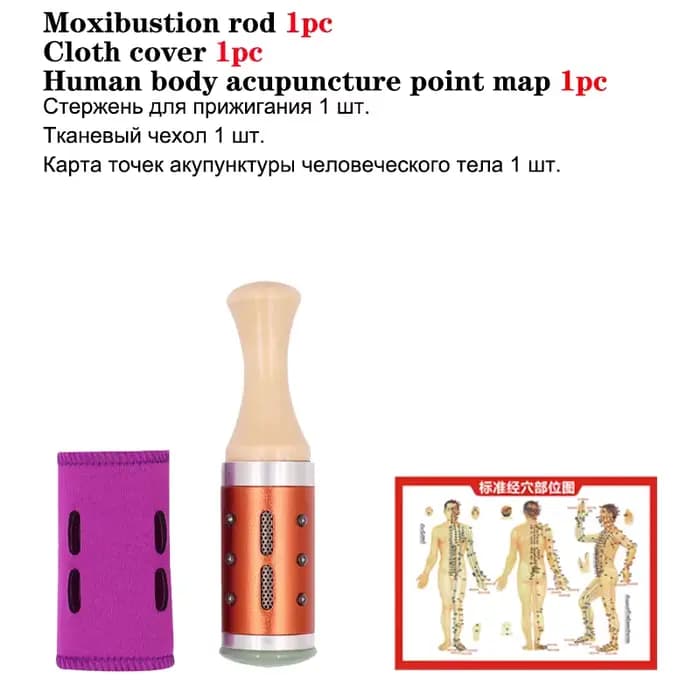 Tige de Moxibustion en Jade pour le visage, thérapie Moxa, Massage chaud et rotatif, masseur corpore