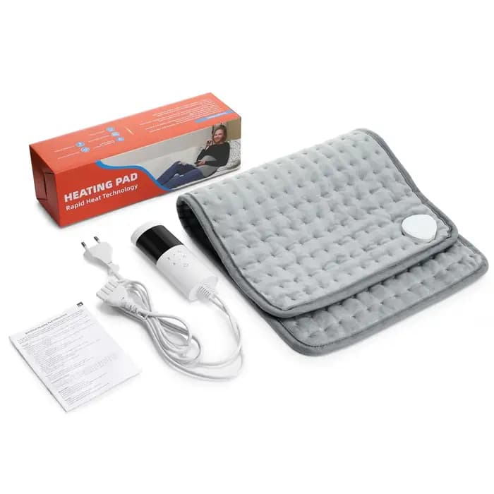 Coussin Chauffant Électrique Dos Nuque Épaules 9 Niveaux Chaleur 4 Minuteries Arrêt Auto Tapis Doux 