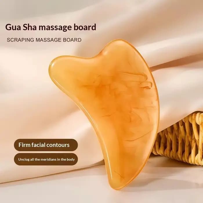 Ensemble de massage Gua Sha en corne de bœuf naturelle, bords lisses, effet liftant pour le visage e