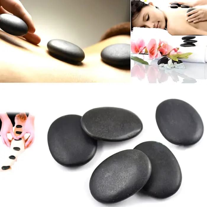 Ensemble de pierres naturelles de massage au charbon chaud, pierre de basalte, outil de soins de san