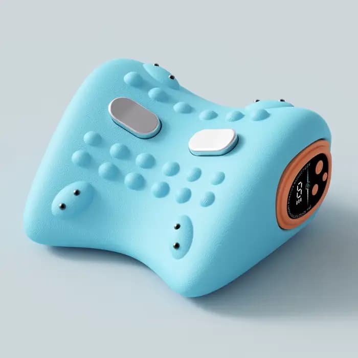 Oreiller de massage cervical chauffant et vibrant pour le soulagement des douleurs au cou, aux épaul