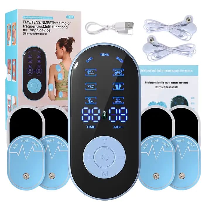 Masseur électronique EMS NMES TENS pour tout le corps, stimulateur musculaire avec 18 modes et 30 ni