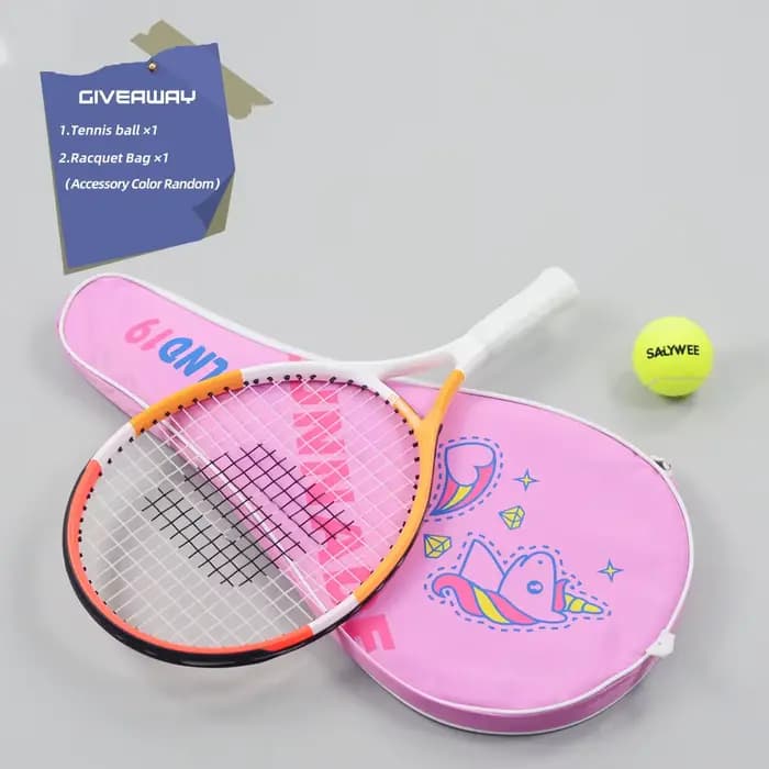 Raquettes de tennis de dessin animé, raquette de tennis légère et durable en fibre de carbone, 19/21
