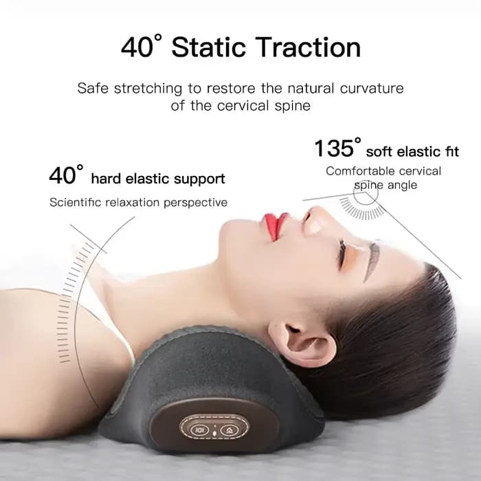 Oreiller masseur de cou électrique civière cervicale chauffage Vibration Massage dos Traction orthop