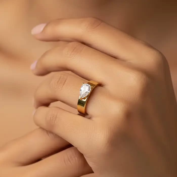 Bagues en argent Sterling 925 pour femmes, goutte d'eau scintillante, entrelacée, éblouissante, poir