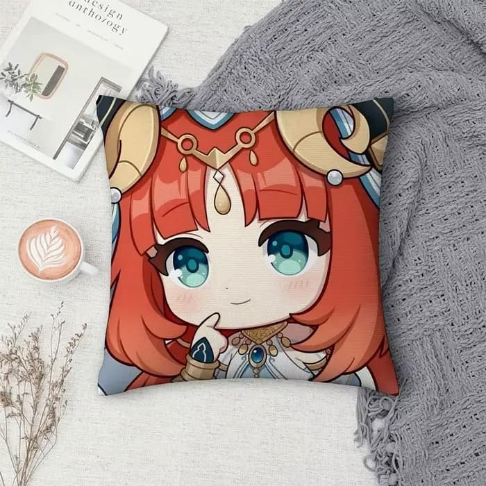 Housse de coussin carrée Nilou Cute Genshin Game pour chambre à coucher, canapé, salon, décoration i