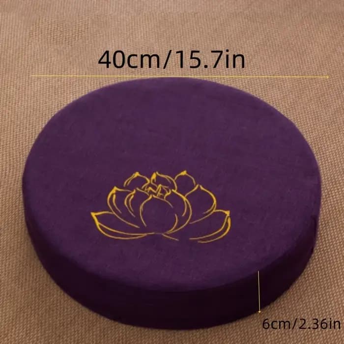 Coussin de méditation rond brodé à la main, siège de Yoga en lin avec remplissage en mousse et coton