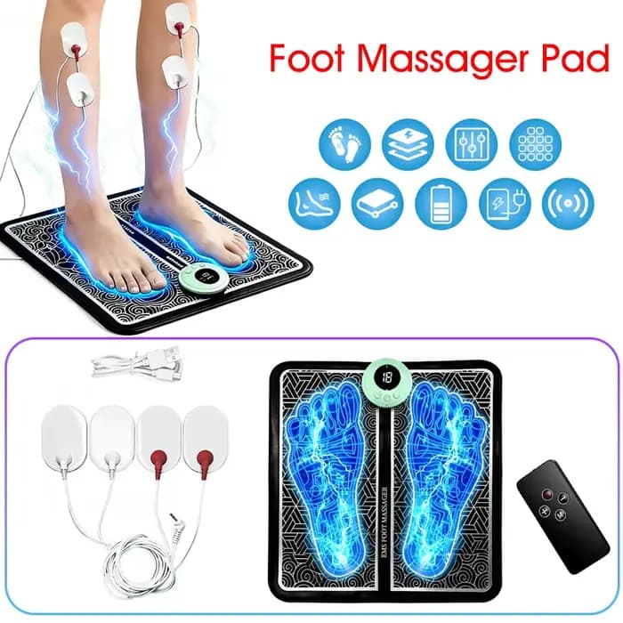 Tapis de massage électrique pour les pieds à stimulation musculaire, micro-courant pulsé, physiothér