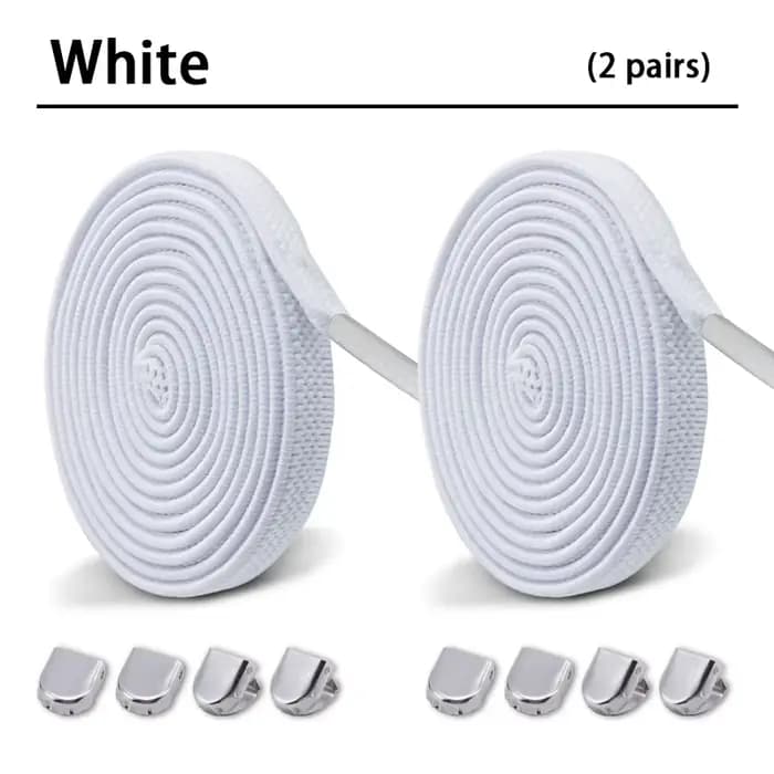 2 paires de lacets de chaussures sans cravate lacets élastiques baskets lacets de Tennis sans attach