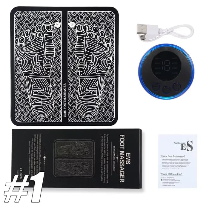 Masseur de pieds EMS, tapis de Massage Rechargeable, coussinets de Relaxation des pieds, outil élect