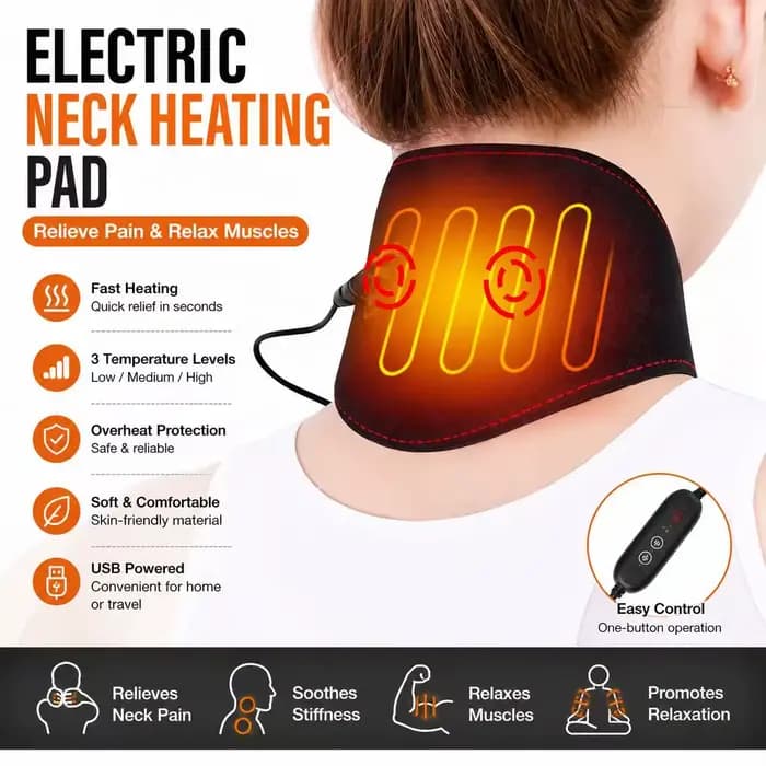 Coussin chauffant électrique pour le cou et les épaules, 5 Modes de température réglables, USB, pour