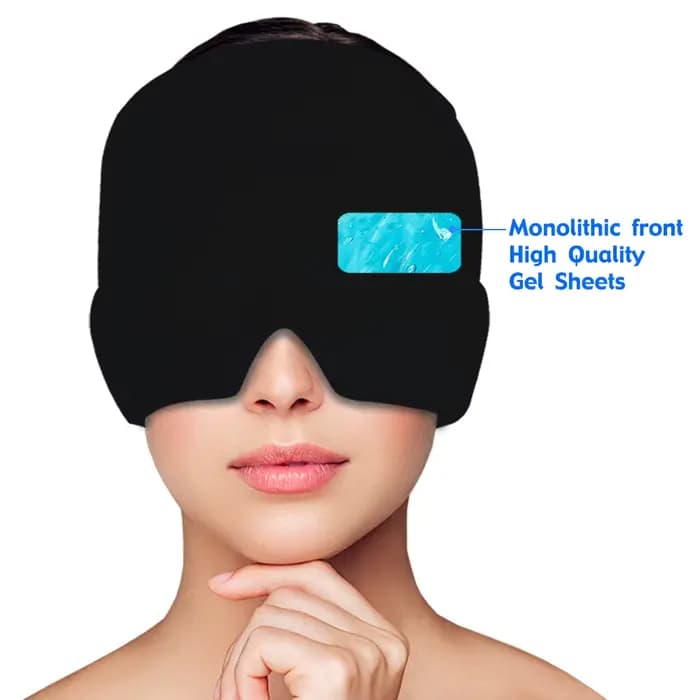 Tête masseur casquette Gel chaud froid maux de tête soulagement de la Migraine capuchon Stress press
