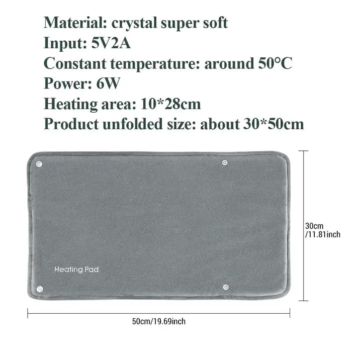 Coussin chauffant électrique domestique, Thermostat de chargement USB, tapis chauffant pour les main