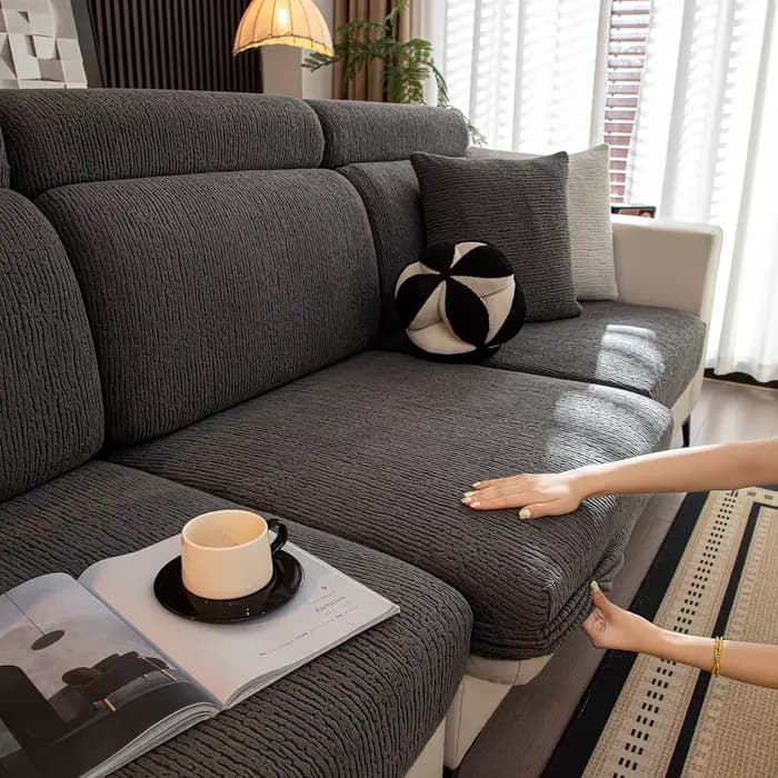 Housse de coussin de siège en peluche avec tissu polaire Teddy ultra doux, extensible et épais – Rés