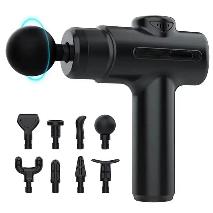 Pistolet de Massage électrique pour tissus profonds, masseur Facial, 8 têtes, bras, jambes arrière, 