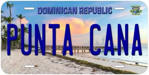 Plaque d'immatriculation de voiture nouveauté de la république dominicaine Punta Cana