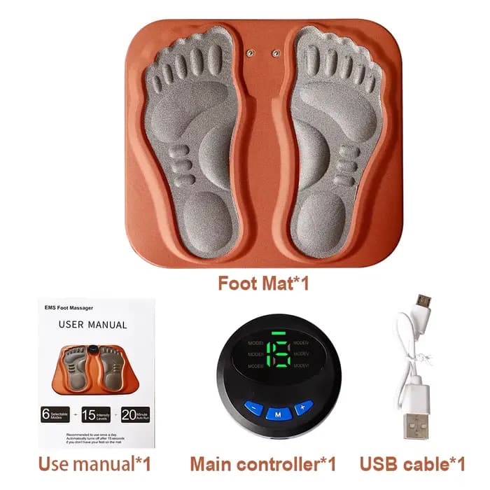 EMS-Coussin de massage électrique pour les pieds, stimulateur musculaire, polymères de massage, amél