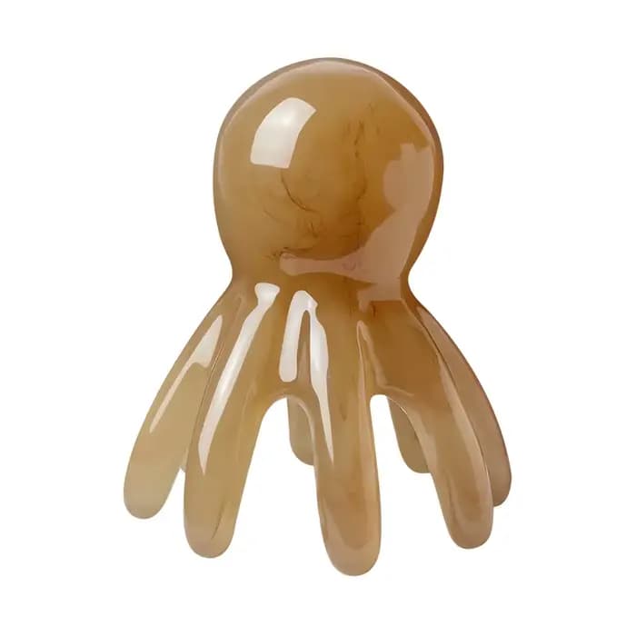 Peigne de Massage en résine poulpe, tête méridienne, grattage du cuir chevelu, brosse d'acupuncture 