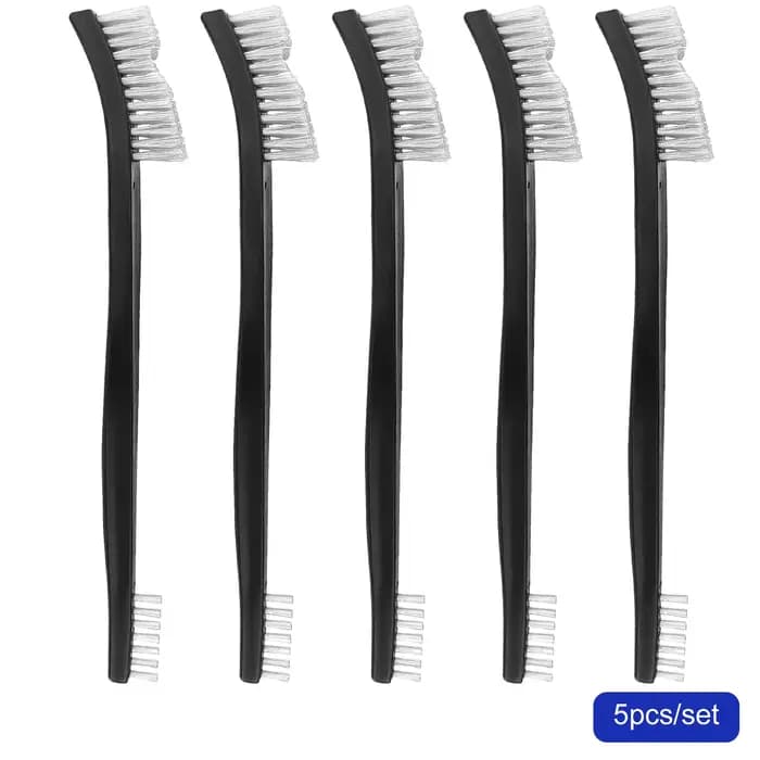 Lot de 5 brosses de nettoyage de pistolet à double extrémité, brosses en nylon et en fil de laiton, 