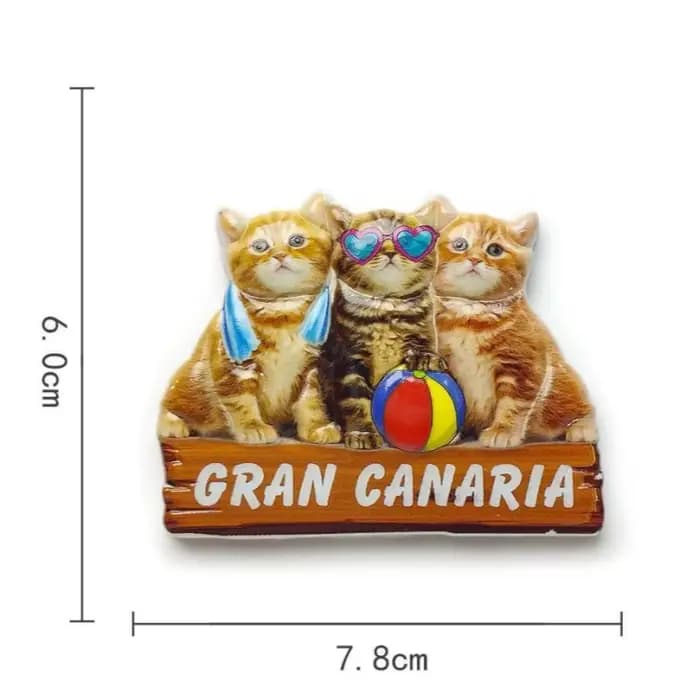 Aimants de réfrigérateur en résine 3D des îles Canaries d'Espagne, Gran Canaria, Lanzarote, souvenir
