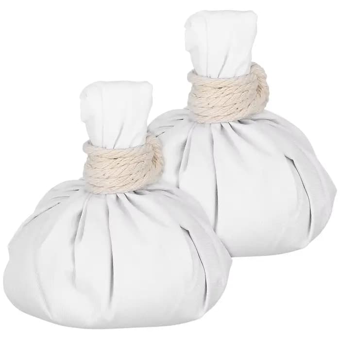 Ensemble de 2 boules à herbes chinoises chauffantes pour massage, compresses pour spa, bain thérapeu