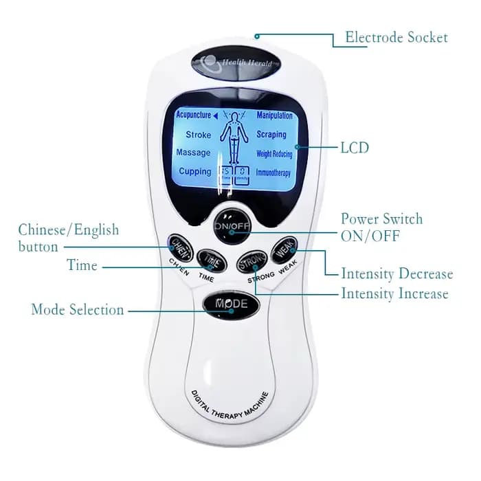 Instrument de Massage électrique Tens à double sortie, stimulateur musculaire EMS électrique, masseu
