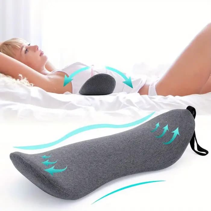 Oreiller lombaire orthopédique en mousse à mémoire de forme, 1 pièce, pour soulager et soutien du ba