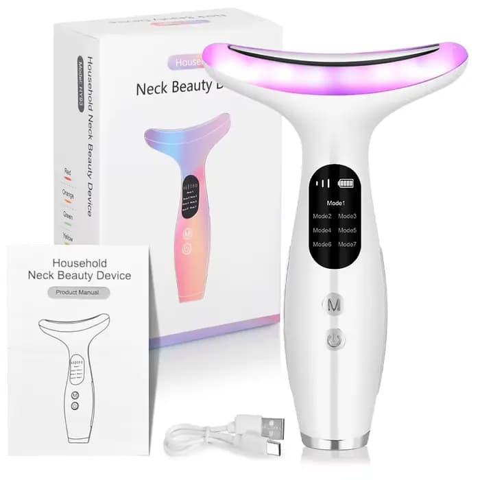 Masseur Facial Anti-rides, 7 couleurs, dispositif de beauté du cou, raffermissement de la peau, disp