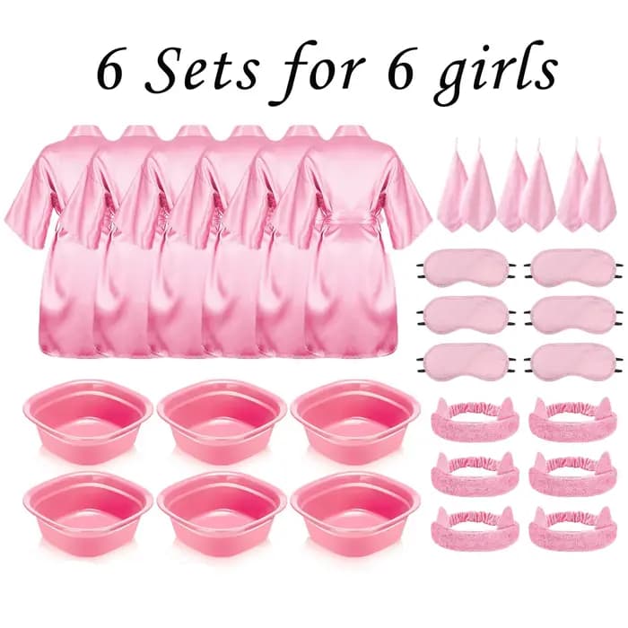 6-18 Ensembles de Robes de Spa, Kimono de Spa, Robes de Nuit en Satin, Kit de Fournitures pour Soiré