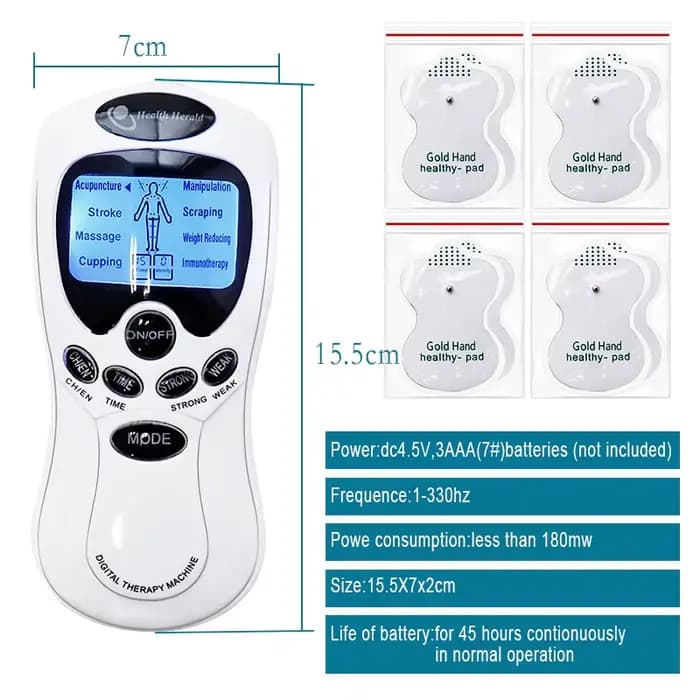 Instrument de Massage électrique Tens à double sortie, stimulateur musculaire EMS électrique, masseu