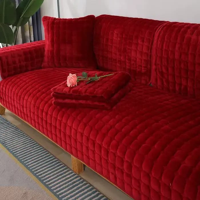 Housse de coussin de canapé coussin en peluche épais salon canapé protecteur universel canapé servie