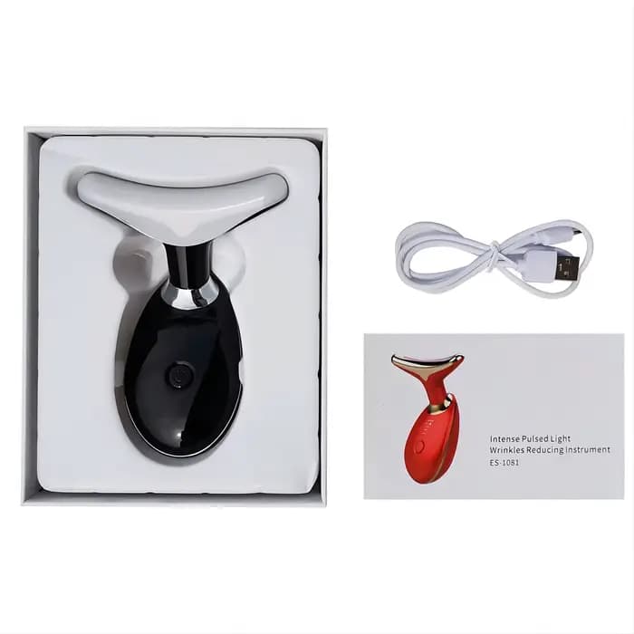 Appareil de massage du visage à lumière rouge, appareil de beauté pour le visage et le cou, baguette