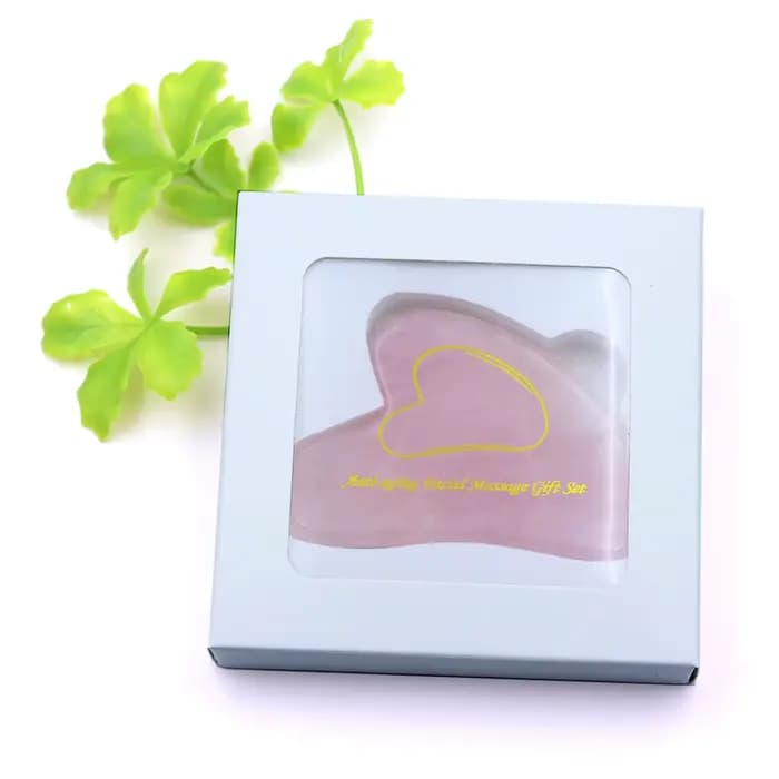 Planche de Massage Gua Sha en Quartz Rose naturel, masseur de visage, grattoirs, outil pour le visag
