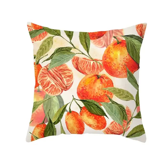 Housse de coussin fruits d'été, citron, Orange, fraise, pastèque, oreiller décoratif pour canapé, dé