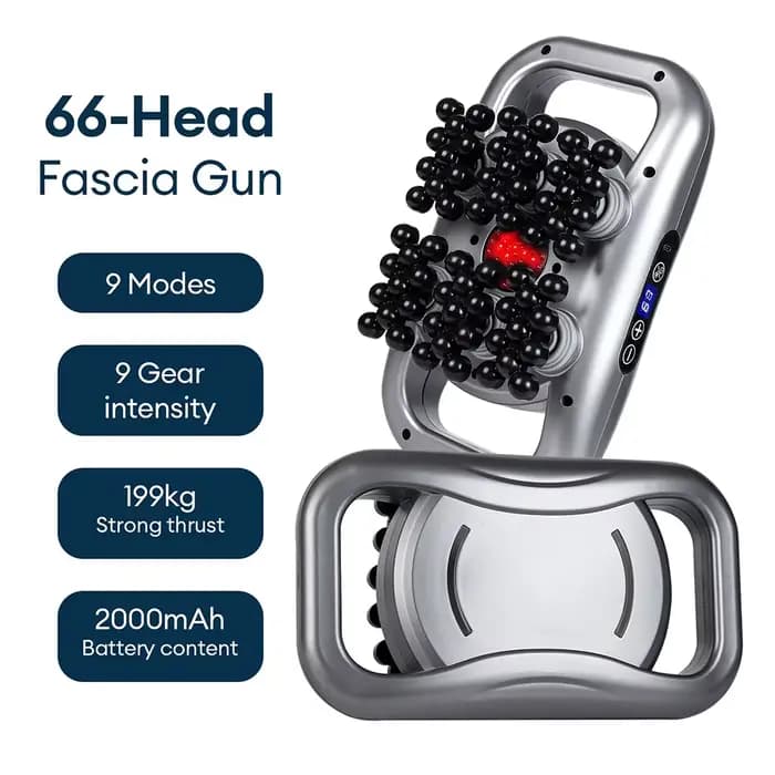 Pistolet de Massage corporel à vibrations haute fréquence, 66 têtes, masseur de dos et de taille, ma