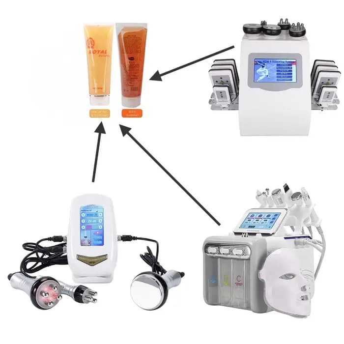 Gel ultrasonique 40K Cavitation RF corps 3 pièces pour minceur Machine de beauté Gel conducteur radi