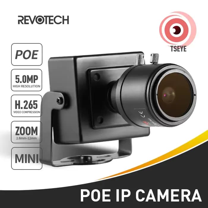 Revotech 5MP caméra IP 2.8-12mm objectif Zoom manuel intérieur Mini Type H.265 POE HD système de vid