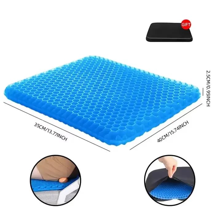 Coussin de siège en gel, design respirant en nid d'abeille pour l'été, soulage la pression, atténue 