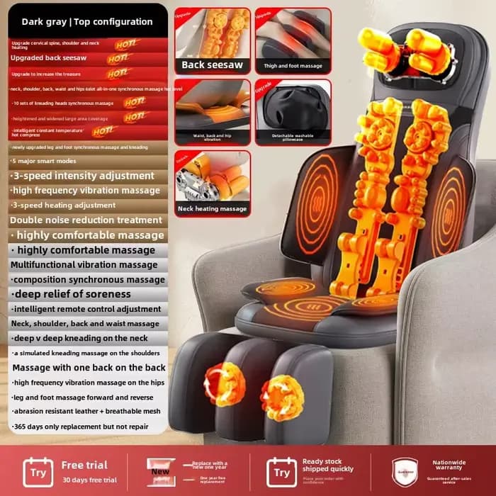 Coussin de Massage multifonctionnel pour tout le corps, électrique, épaule, cou, taille, dos, pétris