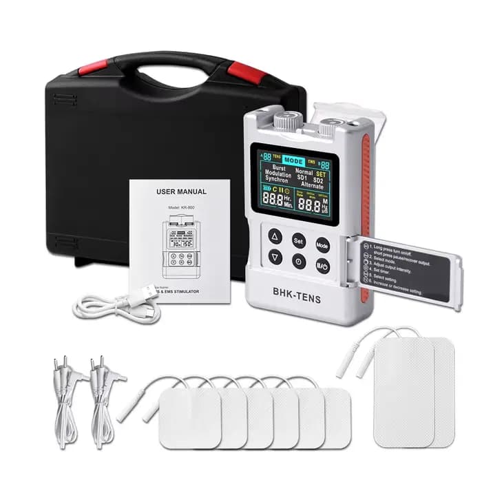 Stimulateur musculaire TENS EMS, 40 niveaux d'intensité, rechargeable, fréquence réglable, appareil 