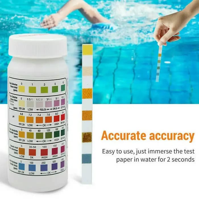 50 bandelettes test 6-en-1 pour piscine et spa (bouteille) – Testeur d'acidité, d'acidité du calcium