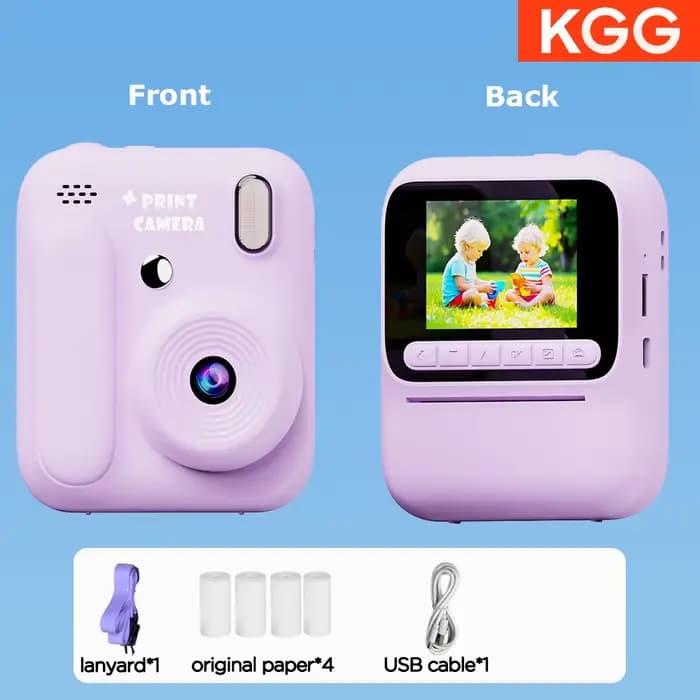 Appareil photo d'impression couleur enfants appareil photo instantané 32GB 1080P impression thermiqu