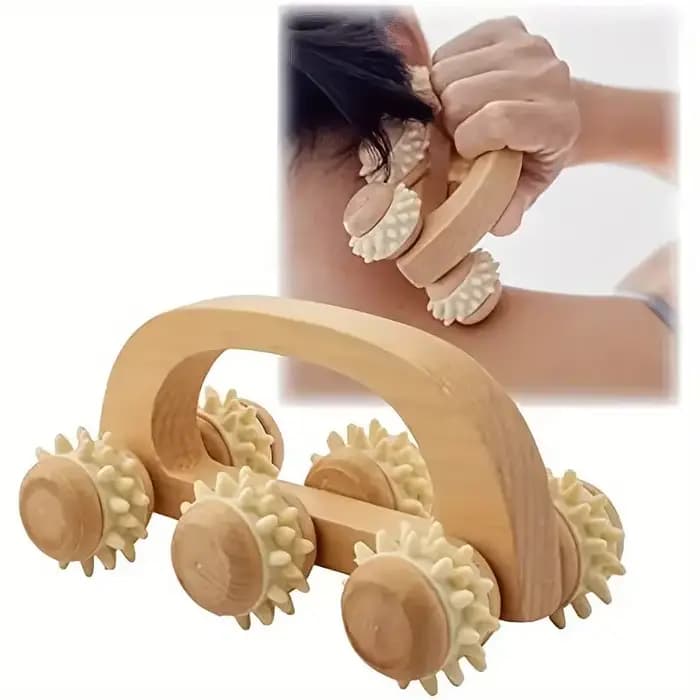 Outil de rouleau de Massage en bois, masseur manuel en bois, rouleau de Massage du dos en bois pour 