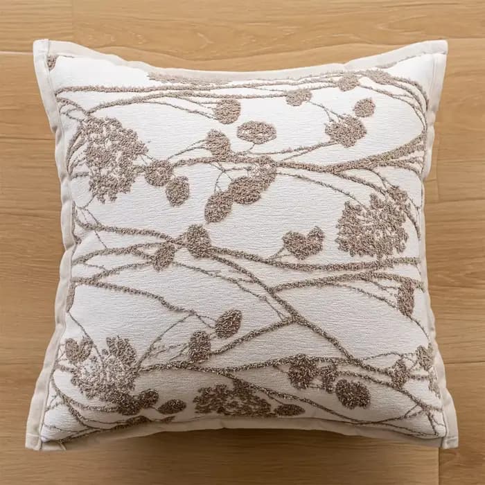 Housse de coussin de luxe légère, crème française, café, Chenille, Jacquard, décorative, nouvelle ma