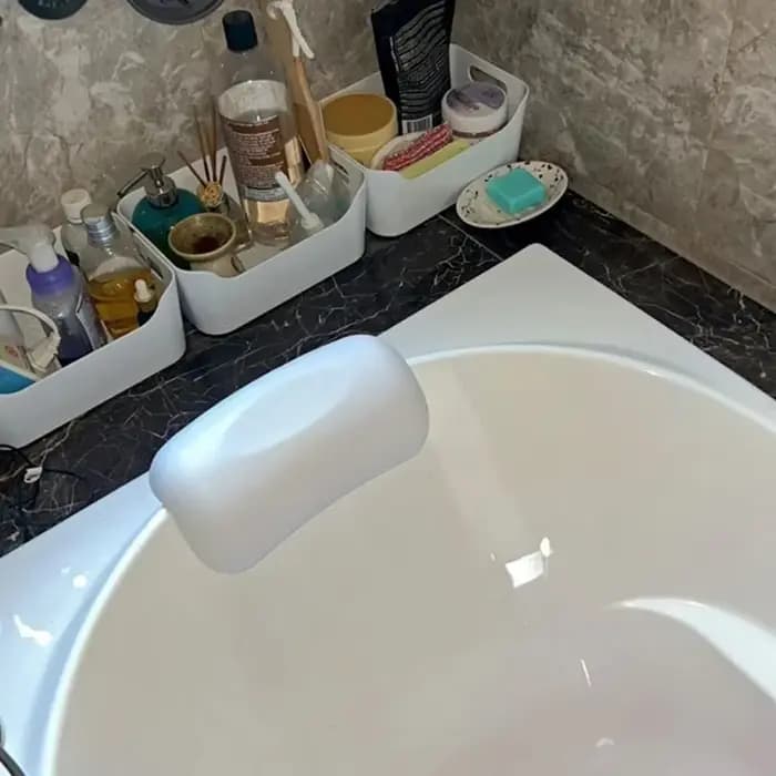 Coussin de bain antidérapant pour baignoire, oreiller de bain SPA doux et imperméable avec ventouses pour la relaxation de la tête dans la salle de bain, facile à nettoyer