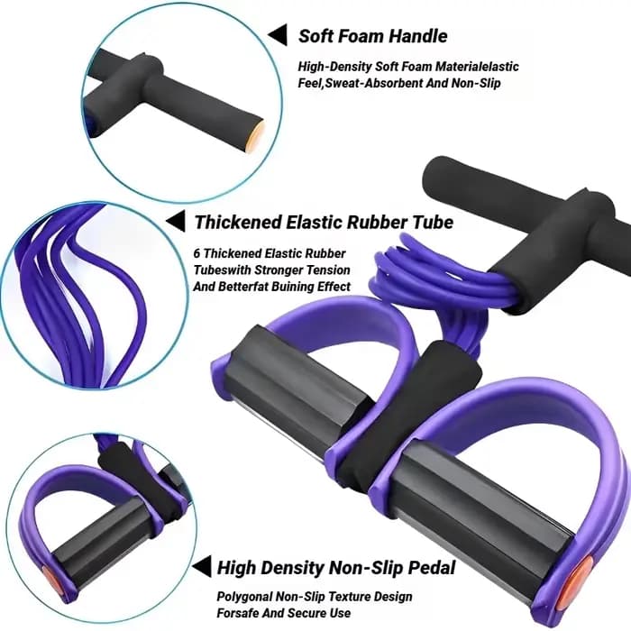 Tendeur de pédale à quatre tubes, équipement de Fitness domestique multifonctionnel, Yoga, renforcement Abdominal, bande élastique, corde de Tension