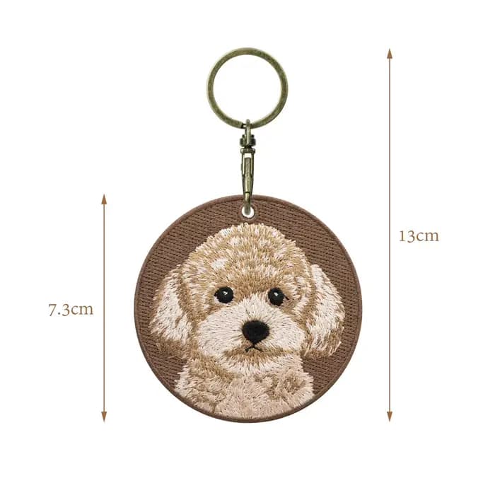 Pendentif chien brodé Double face, 1 pièce, porte-clés Corgi Border Collie Golden Retriever, cadeau pour amoureux des animaux de compagnie, pour sacs, décor de sac à dos