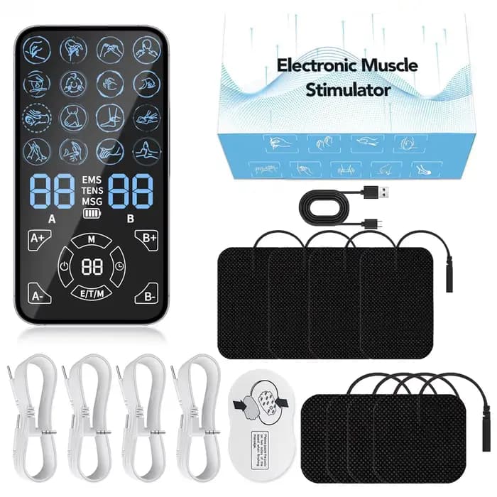 Appareil de massage TENS EMS 4 canaux pour la maison et le bureau - Soulagement de la douleur