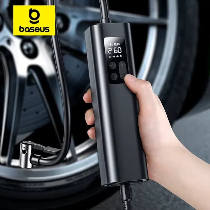 Baseus pompe de gonflage 12V compresseur d'air de voiture Portable pour motos vélo bateau gonfleur de pneu numérique Auto pompe d'air gonflable